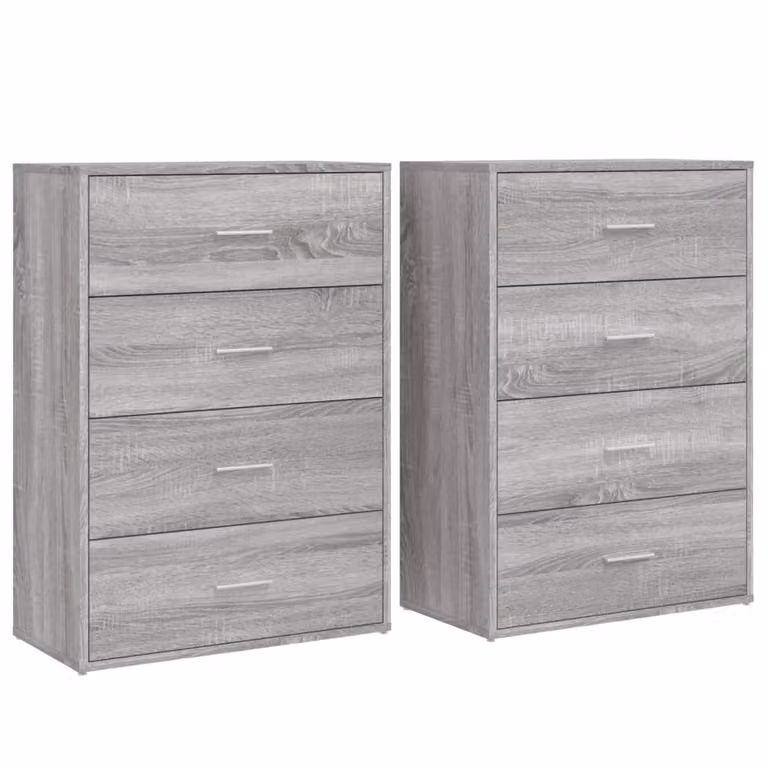 Credenze 2 pz Grigio Sonoma 60x31x84 cm in Legno Multistrato