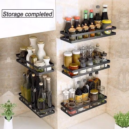 Scaffale per erbe aromatiche in acciaio inossidabile con 4 ganci, 25 cm, organizer da cucina