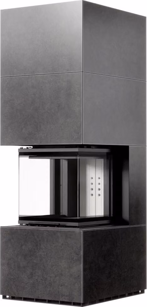 Kit caminetto KRATKI NBC 500/500 High 8 kW Ø 200 Sinterizzato FOKOS GRAFITE con molla della porta