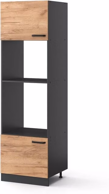 Mobile cucina microonde R-Line Rovere dorato/Antracite 60 cm Vicco