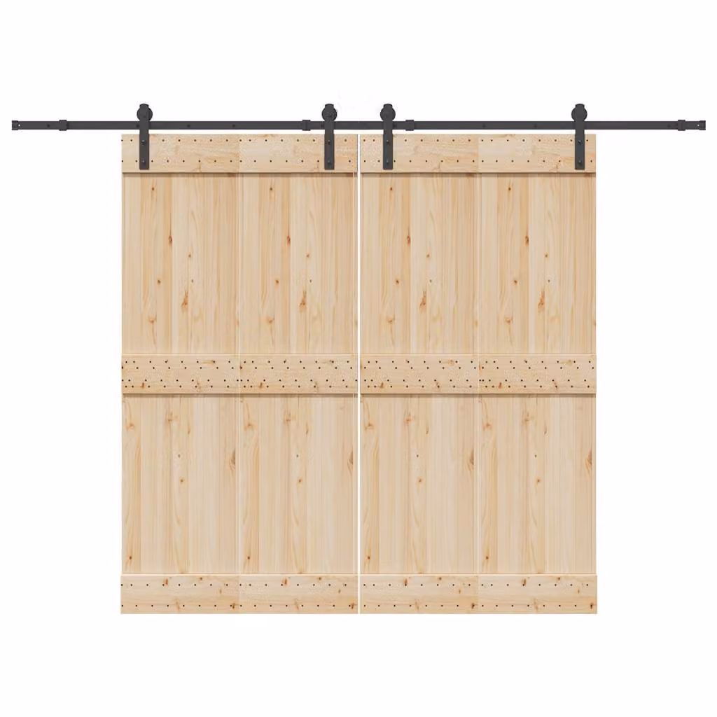 vidaXL Kit di Binari per Porte Scorrevoli in Acciaio Inox Nero Opaco