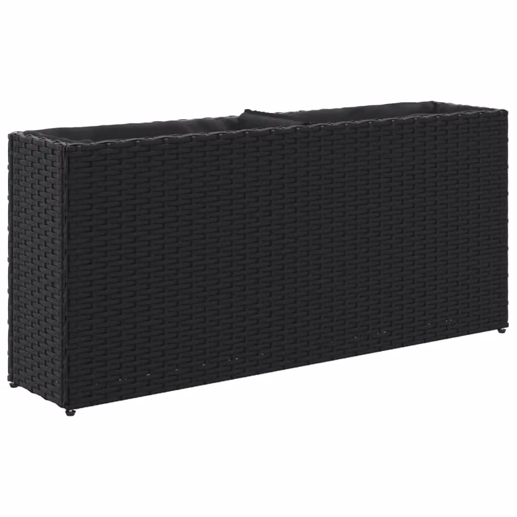 Set di 2 vasi decorativi HELLOSHOP26 neri in resina e metallo H 90 x L 20 x P 40 cm – 2