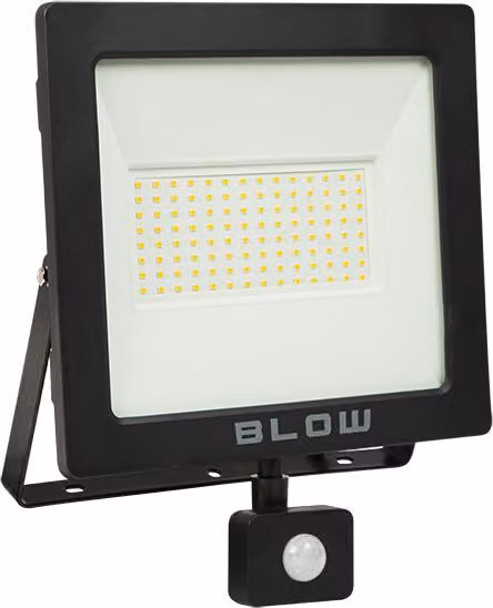 Faretto LED 100W+PIR 4000K nero BLOW IP65