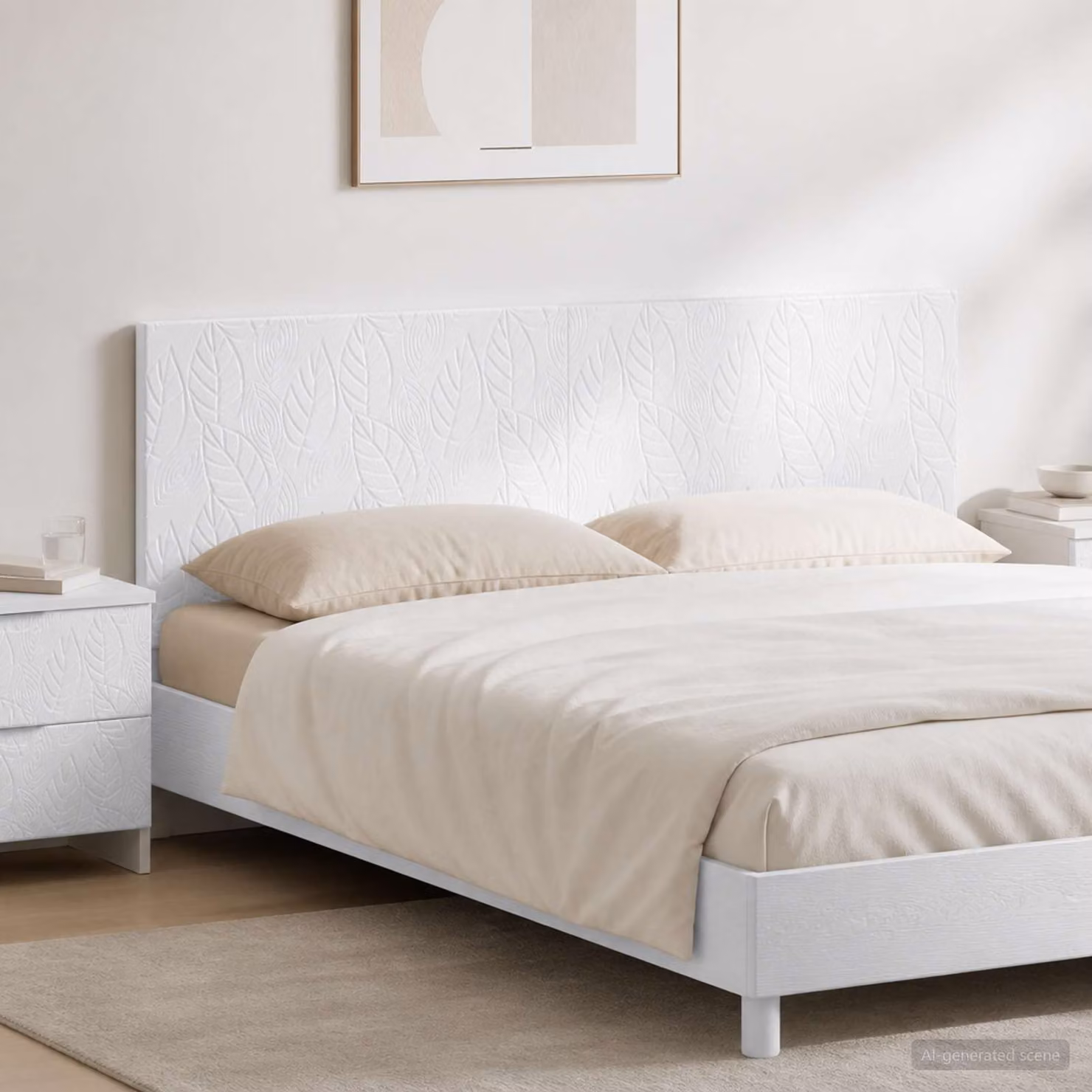 Testiera da muro vidaXL DELFT moderna in legno ingegnerizzato bianco lucido con ripiano integrato L 160 x H 50 x P 14 cm