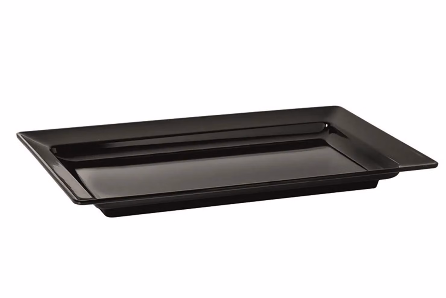 Vassoio Melamina, Cm 58X32X5,3, Nero, 2 pezzi