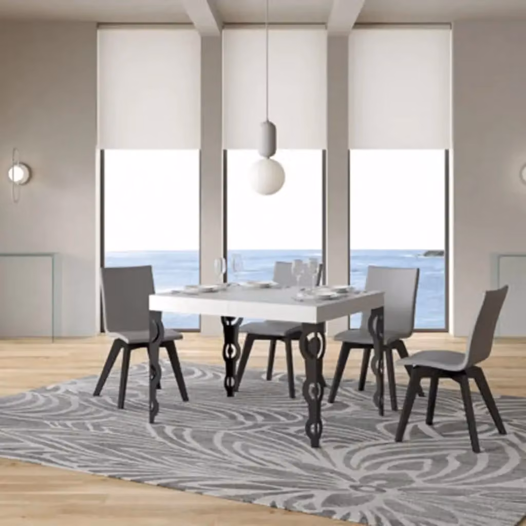 Tavolo allungabile Itamoby Karamay bianco frassino con gambe antracite L: 110/194 cm, P: 70 cm, H: 77 cm – 2