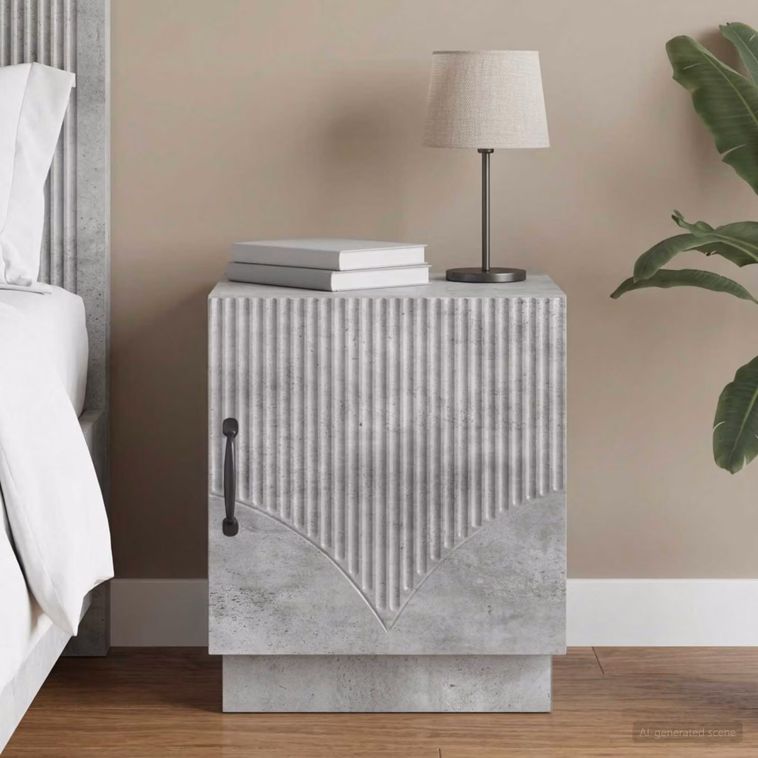 Comodino vidaXL Grigio Cemento in Legno Ingegnerizzato L: 43 cm, P: 34,5 cm, H: 47 cm