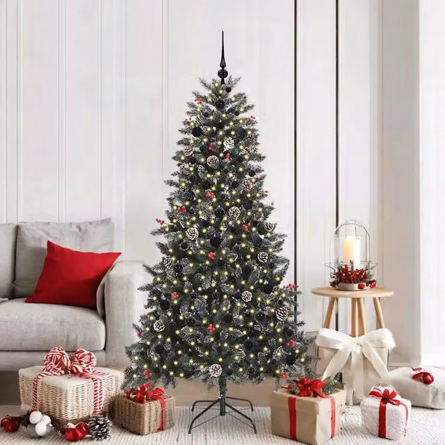 Albero di Natale artificiale con luci LED warm white verde vidaXL Altezza: 180 cm – 1