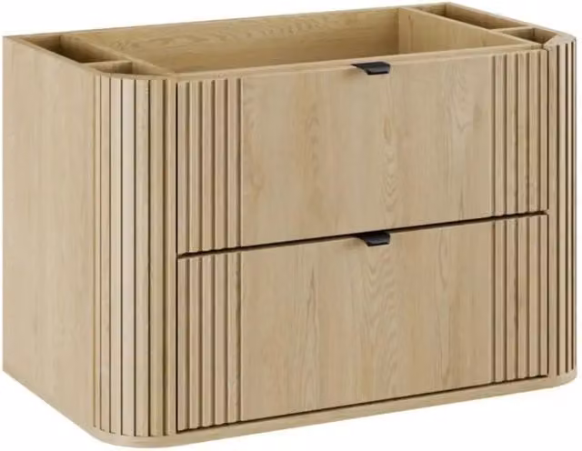 Mobile sottolavabo KORI 80 cm rovere chiaro – 2 cassetti – sospeso