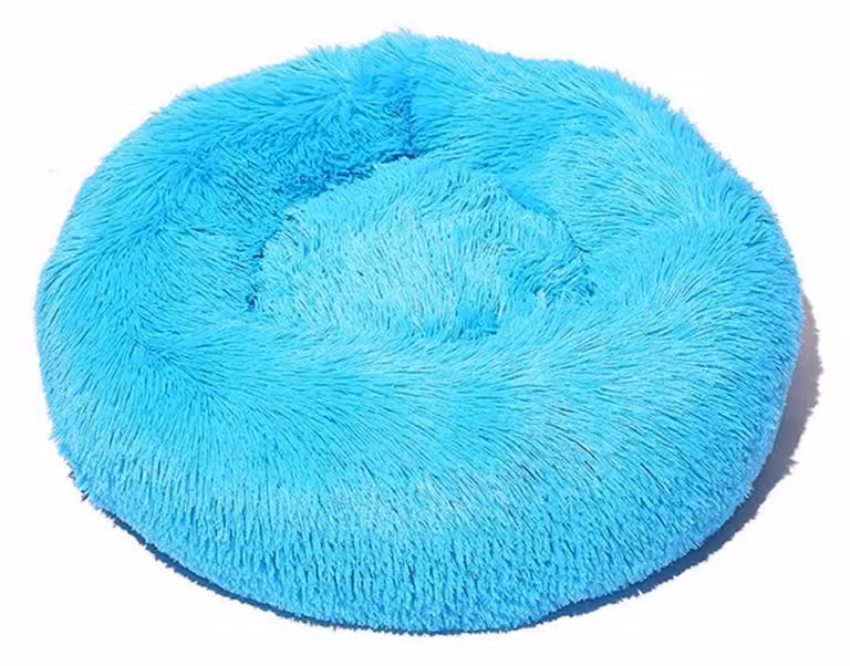 Cuccia per cani, cuccia per gatti, morbida, rotonda, 50 cm, blu