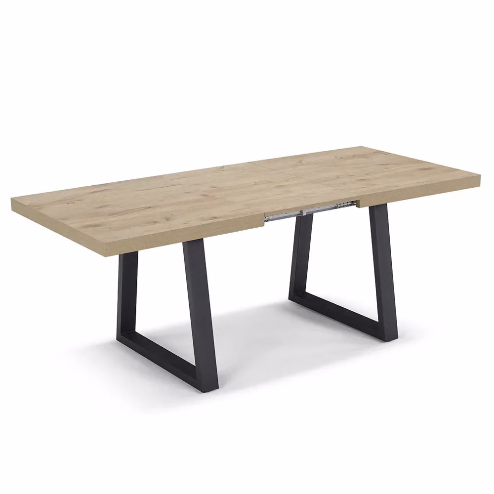 Tavolo da pranzo allungabile Redokasa modello GOYA in finitura quercia e marrone con top in laminato MDF e struttura in metallo e legno, ideale per cucina e soggiorno – 2