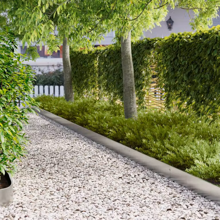 Set di 30 bordure per prato vidaXL in acciaio color argento, L: 103 cm, H: 15 cm