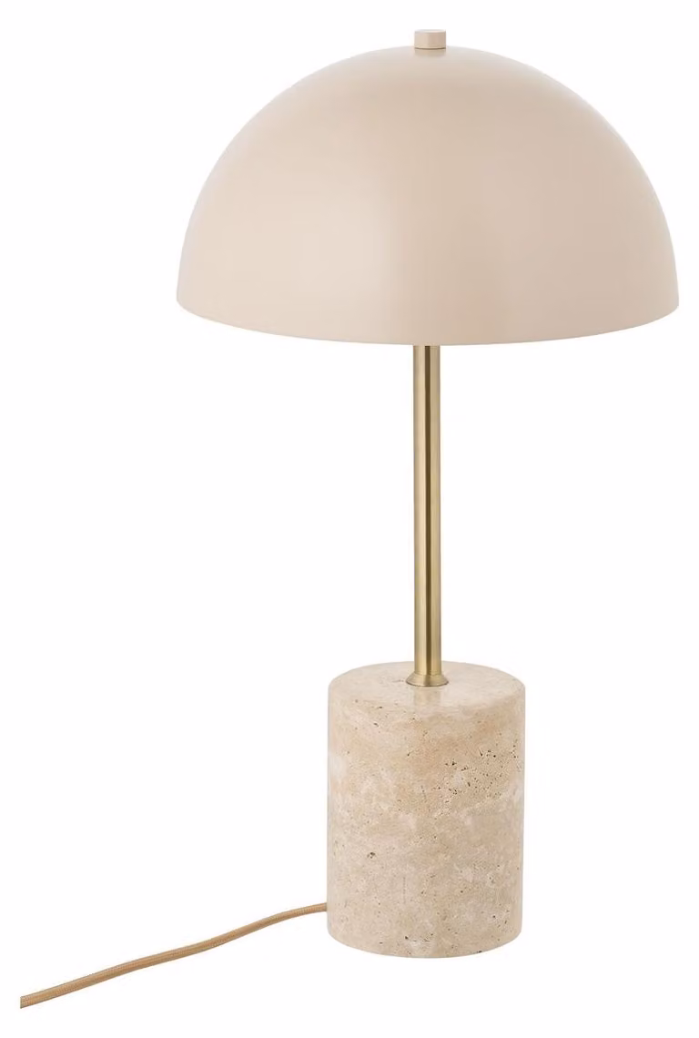 Lampada da tavolo Sheffield in marmo e metallo beige