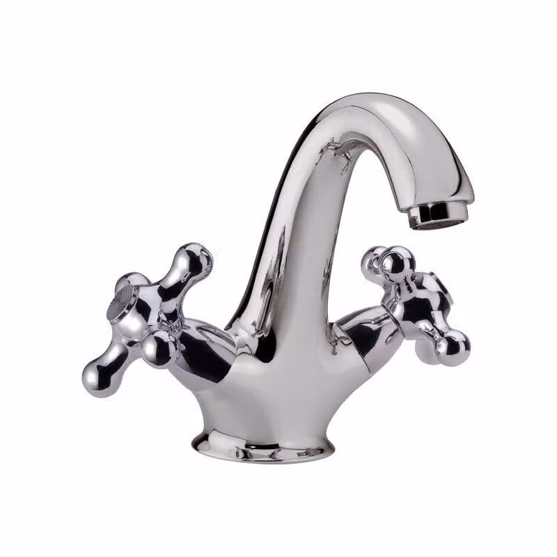 Miscelatore monoforo a due maniglie per lavabo REVIVAL, versione alta cromata