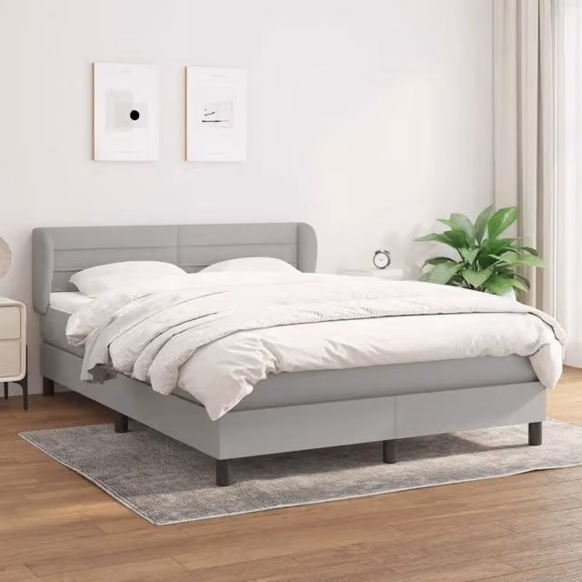 Letto Ibrido con Giroletto a Molle e Materasso vidaXL, Grigio e Bianco, L/P/H: 140 x 200 x 88 cm – 1