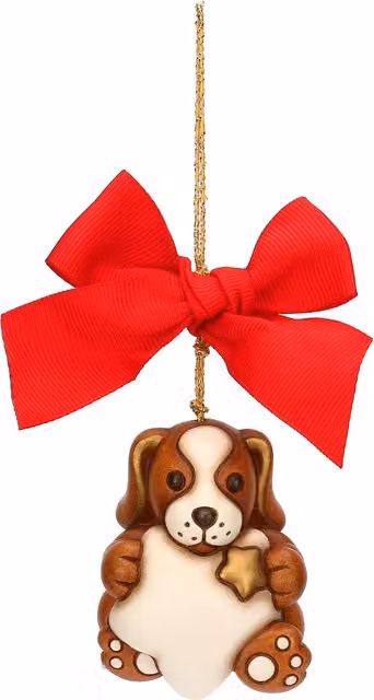 Addobbo natalizio cane Todo THUN in ceramica multicolore grande