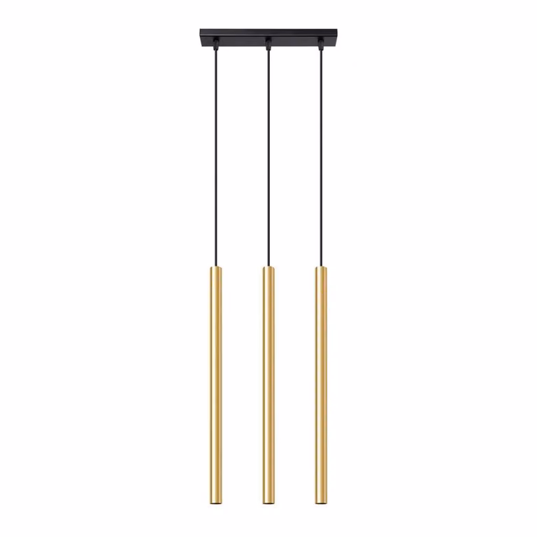 Lampada a sospensione PASTELO 3L oro lucido 3xG9 8W acciaio 90x5x30cm Sollux Lighting