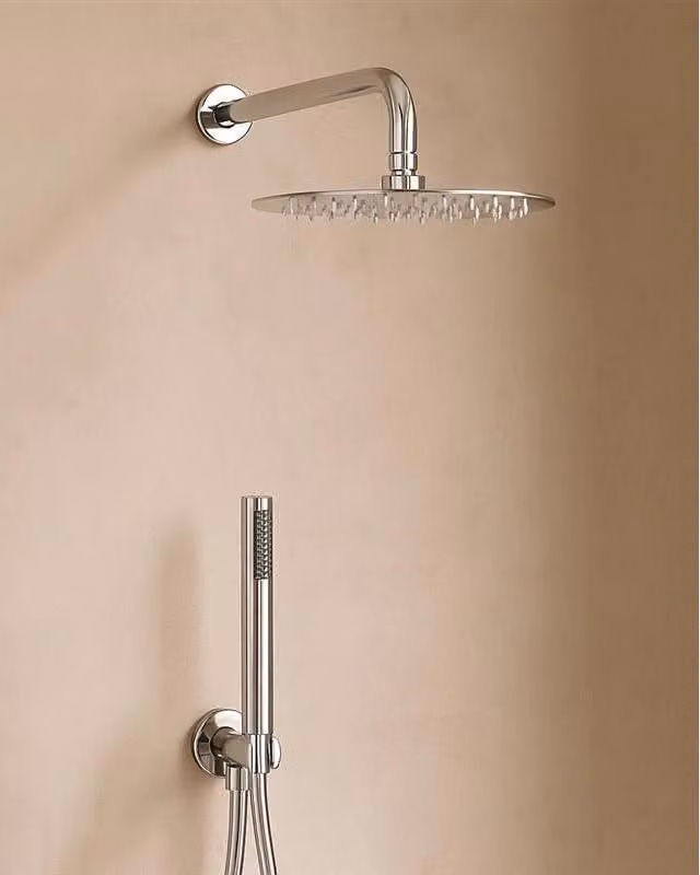 Set doccia soffione e doccetta in acciaio cromo Platinum