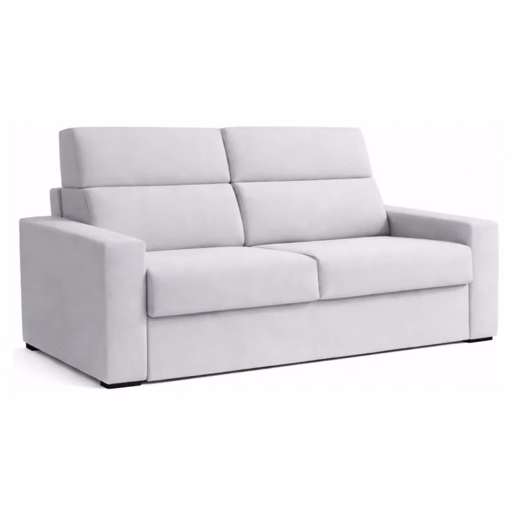 Divano Letto Sonico DMORA Grigio con Rivestimento Sfoderabile e Struttura in Legno Solido L: 200 cm, P: 95 cm – 2