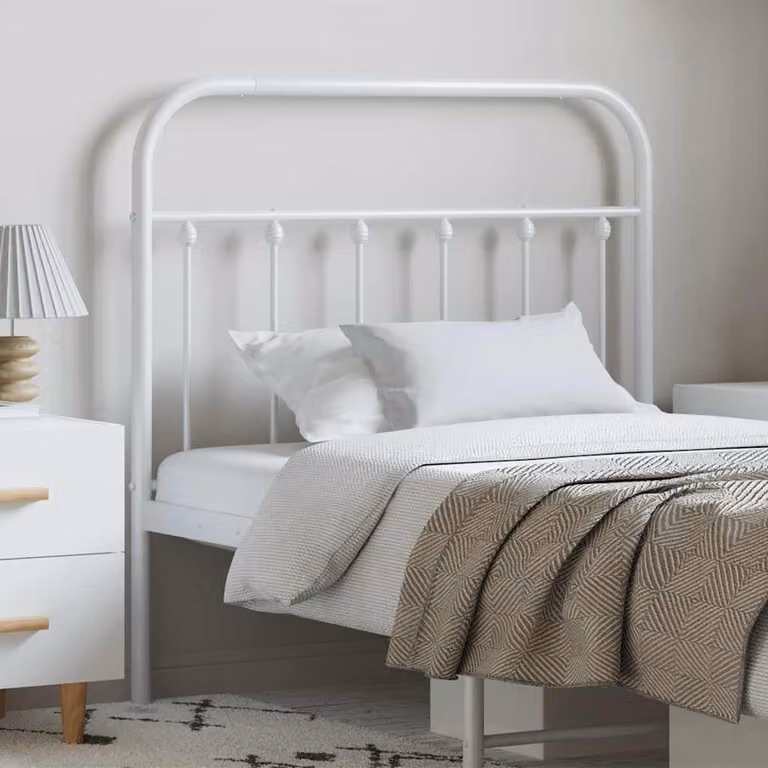 Testiera di ricambio in metallo bianco lacca vidaXL per camera da letto, Larghezza: 100 cm