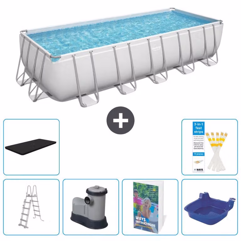 Bestway Power Steel, piscina rettangolare - 640x274x132 cm - 5 pezzi, modello S662