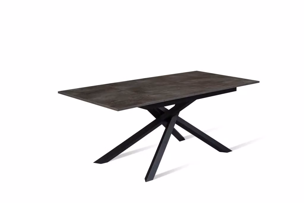 Tavolo da pranzo allungabile GIORDANOSHOP moderno rettangolare in melaminico grigio e nero L/P/H: 140/190 x 90 x 76 cm – 2