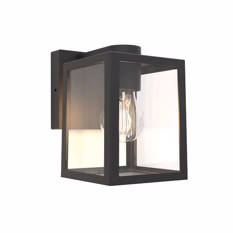 LUTEC Shiva lampada da parete per esterni E27 IP44 nero opaco