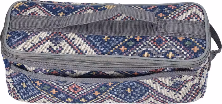 Borsa porta utensili da campeggio di grande capacità Doppia cerniera staccabile Imbracatura nazionale con maniglia per ricamo all'aperto blu