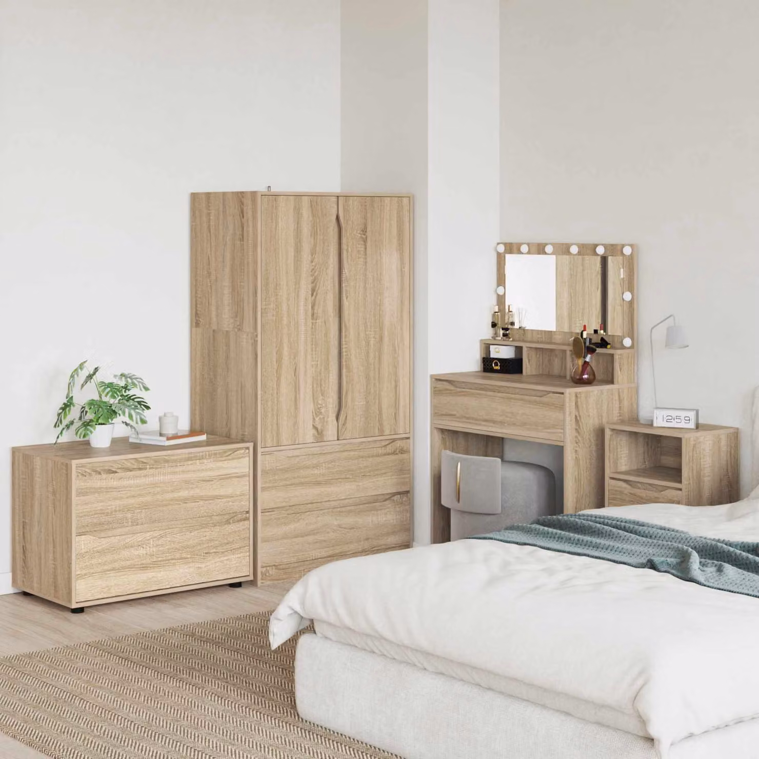 Armadio moderno vidaXL in legno marrone con ante a battente e ripiani interni L/P/H: 80 x 48 x 57 cm