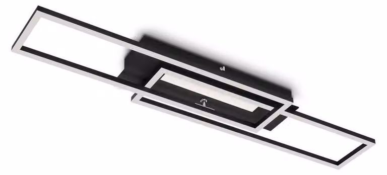 BRILONER - Lampada da soffitto a LED con luce centrale, colore della luce bianco caldo, lampada da soffitto a LED commutabile separatamente, funzione di memoria, lampada da soggiorno girevole, nero.
