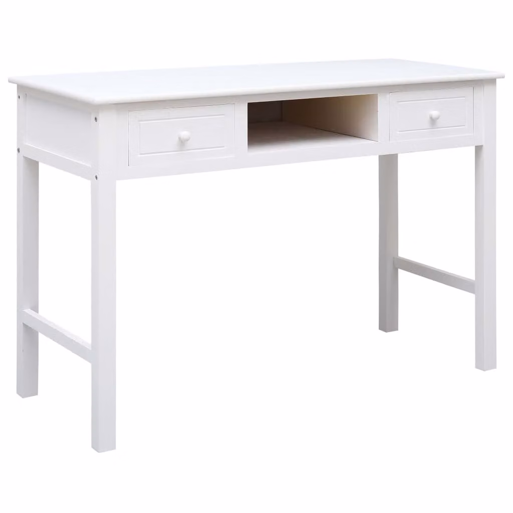 Scrivania The Living Store Bianco 110×45×76 cm Legno