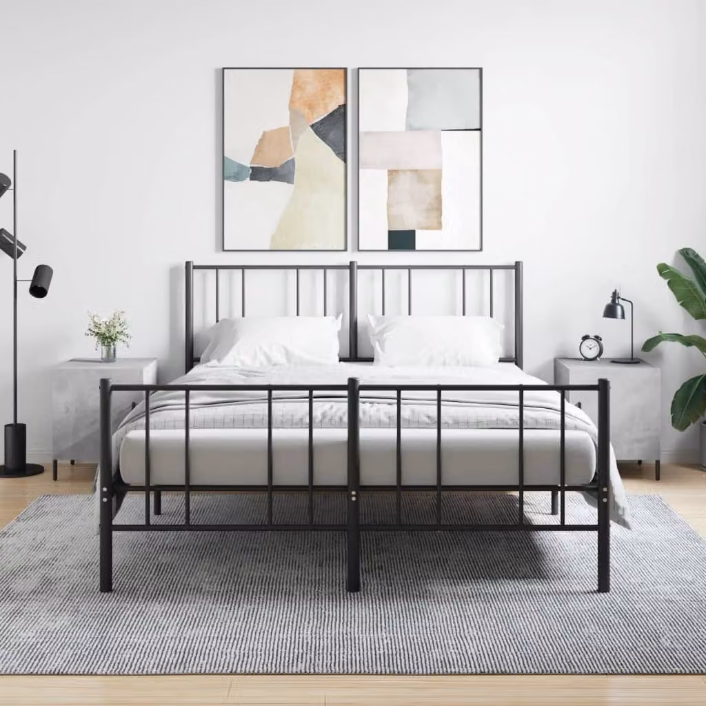 Set di 2 comodini vidaXL moderni in legno e metallo, colore grigio opaco, L/P/H: 40 x 40 x 50 cm