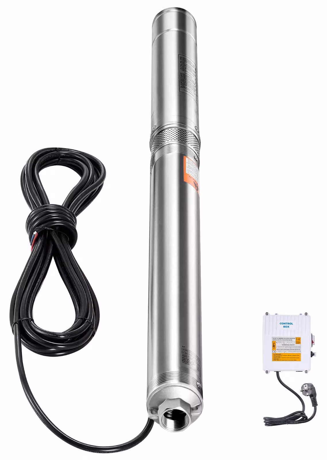 Pompa sommergibile per pozzi profondi, 910W, portata di 100 litri al minuto, in acciaio inossidabile, ideale per irrigazione e gestione dell'acqua