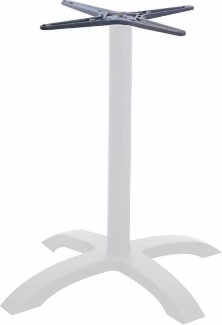 Base tavolo Alan Vacchetti in alluminio bianco con colonna centrale, L: 52 cm, P: 52 cm, H: 72 cm