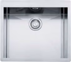 Lavello a vasca singola Franke Planar in acciaio inox spazzolato argento L: 51,2 cm, P: 58 cm