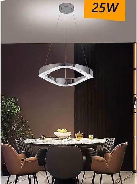 Lampadario a sospensione Trade Shop in acciaio e cristallo argento con luce LED bianca fredda 8000K da 25 W