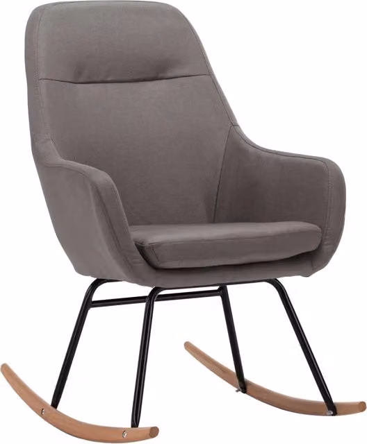 Sedia a Dondolo Grigio Chiaro in Tessuto CFW8119089