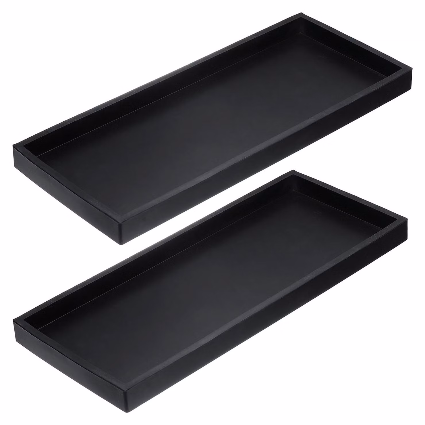Elzusha - Set di 2 sottopiatti in silicone per bagno e cucina - Neri