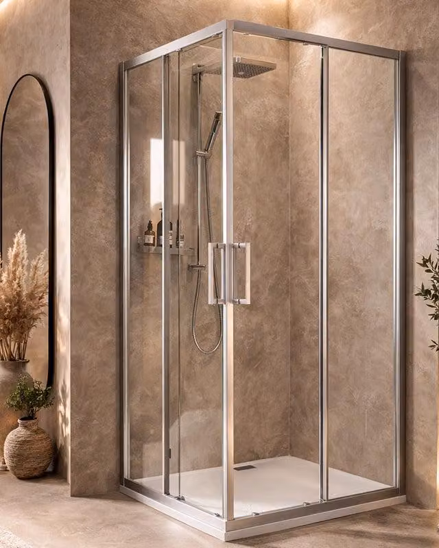 Box doccia 80x120 Marsiglia due ante scorrevoli reversibile H 195 cromo