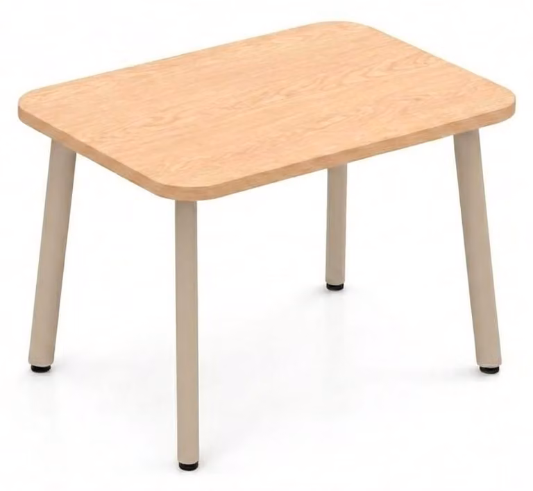 Tavolino moderno per soggiorno, design semplice, effetto legno beige