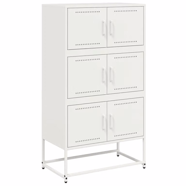 Credenza Bianca 68,5x38,5x123,5 in Acciaio