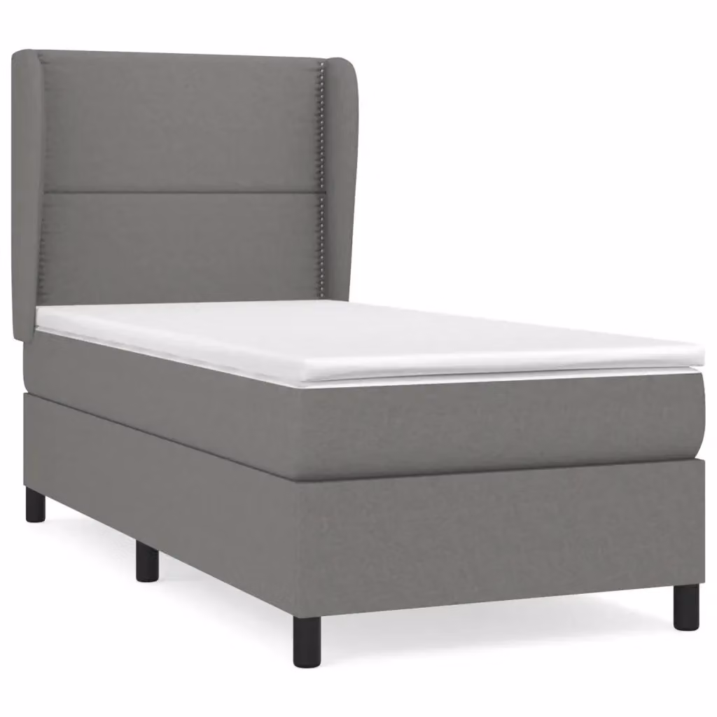 Letto Ibrido con Giroletto a Molle e Materasso vidaXL in Grigio e Bianco L/P/H: 90 x 190 cm – 2