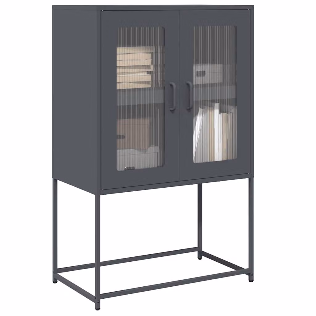 Credenza moderna vidaXL in metallo color antracite L: 68 cm, P: 39 cm, H: 107 cm