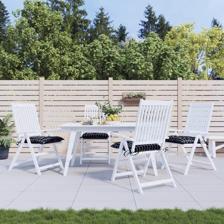 Set di 4 cuscini per sedia quadrati vidaXL in tessuto Oxford nero e multicolore, idrorepellenti e traspiranti, L 50 cm x P 50 cm x H 7 cm