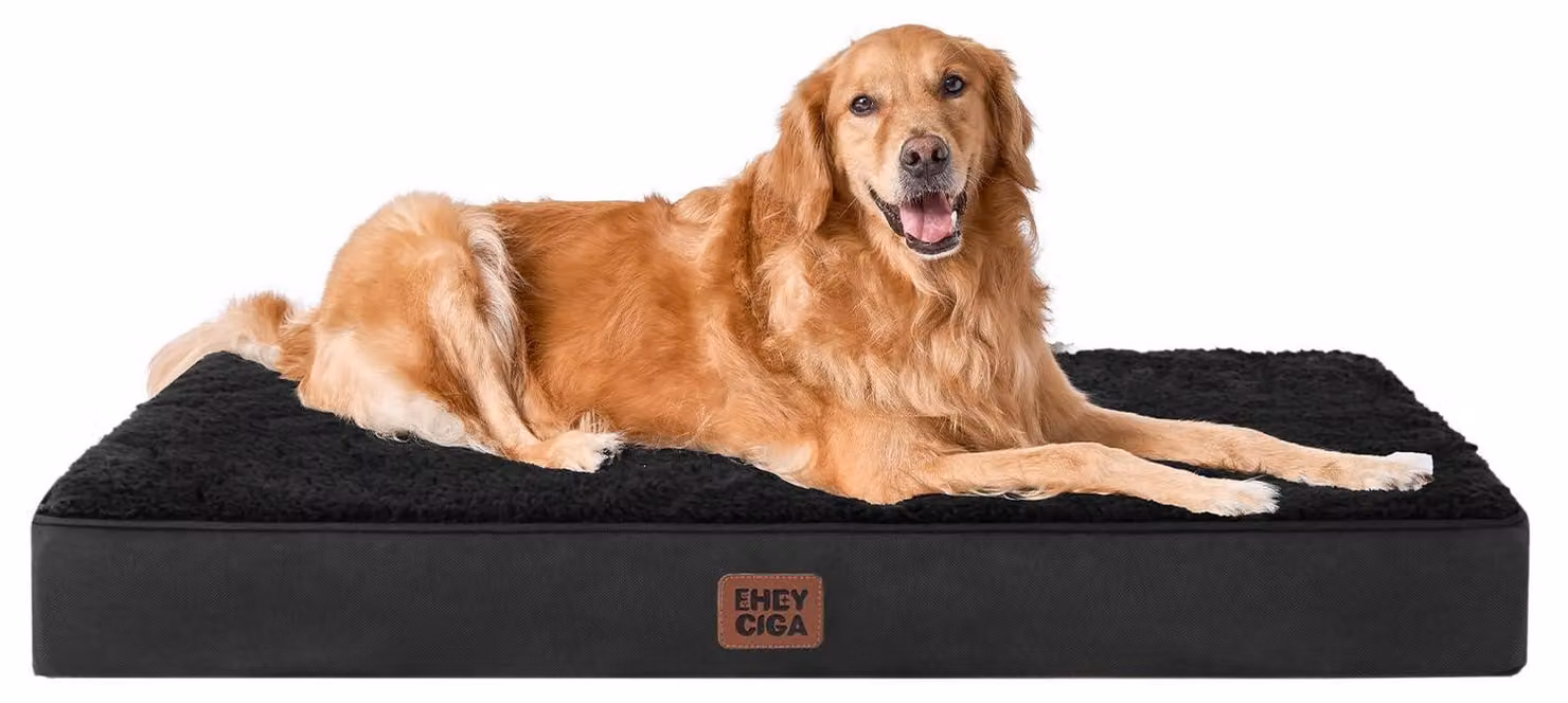 Cuccia ortopedica per cani, taglia XL, 104x68 cm, colore nero, con base antiscivolo e rivestimento rimovibile