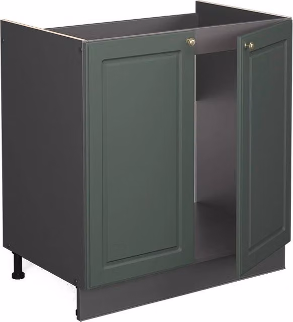 Mobile lavello cucina Fame-Line Verde-oro rustico/Antracite 80 cm, PL Antracite Vicco