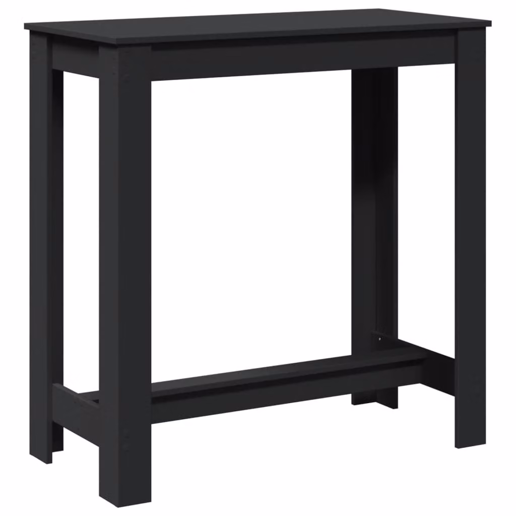 Tavolo da Bar Nero 102x50x103,5 cm in Legno Multistrato