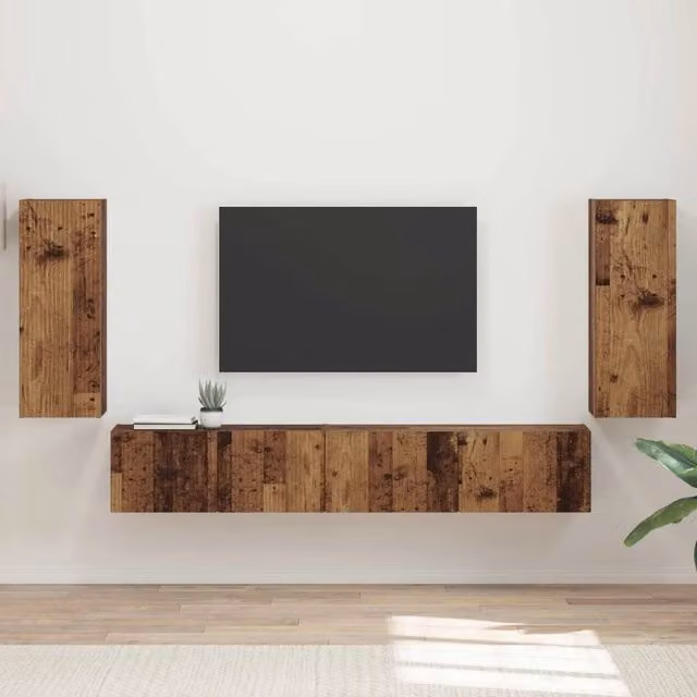Set mobile TV 4 pz Legno vecchio Legno ingegnerizzato 3409166