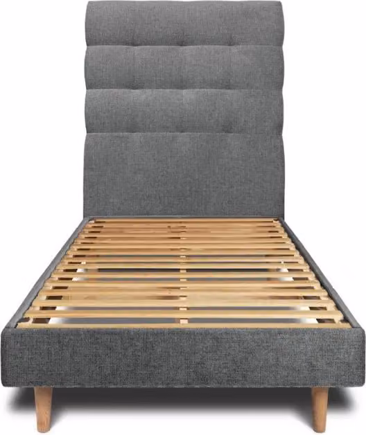 Letto 90x200 cm con testata imbottita - Tessuto Tela opaca