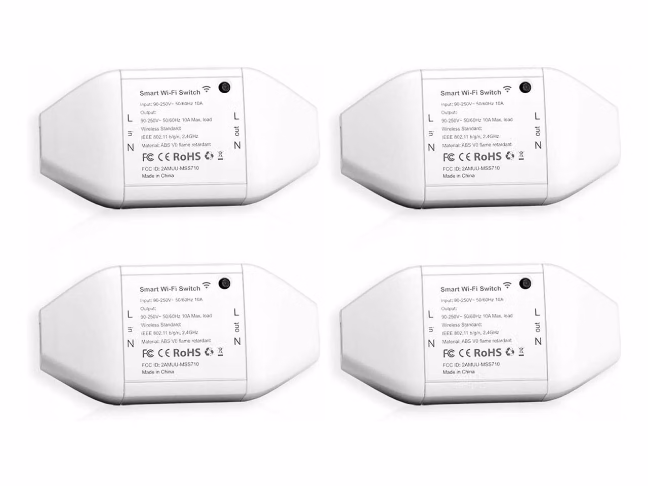 Set di prese WiFi intelligenti MEROSS MSS710, 4 pezzi - A